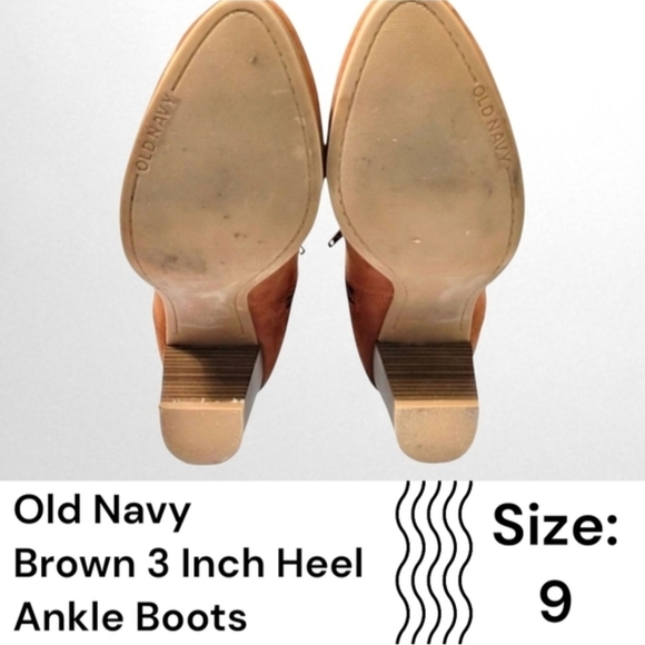 Old Navy Brown Ankle Boots for Women Size 9 - Picture 5 of 8